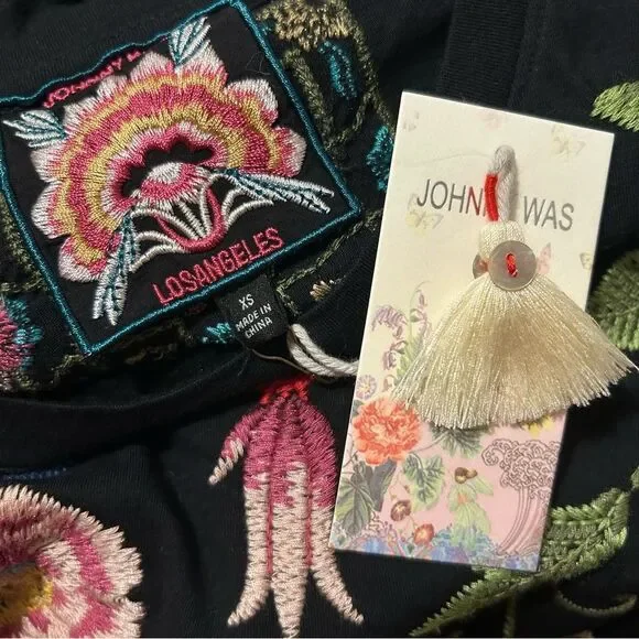 JOHNNY WAS NWT Boho Floral Embroidered Relaxed Knit Midi Dress - Picture 14 of 16